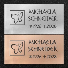 Urnenwand-Tafel horizontal "Schmetterling im Fenster"