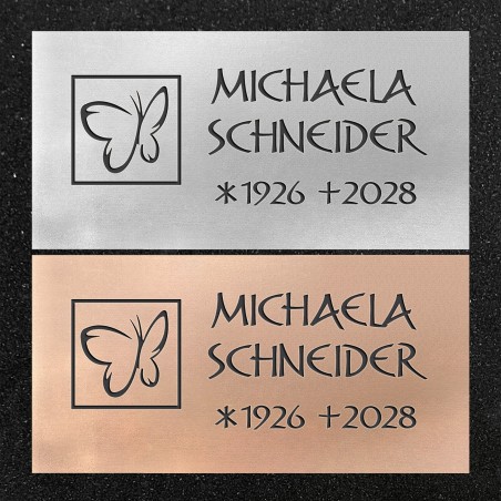 Urnenwand-Tafel horizontal "Schmetterling im Fenster"