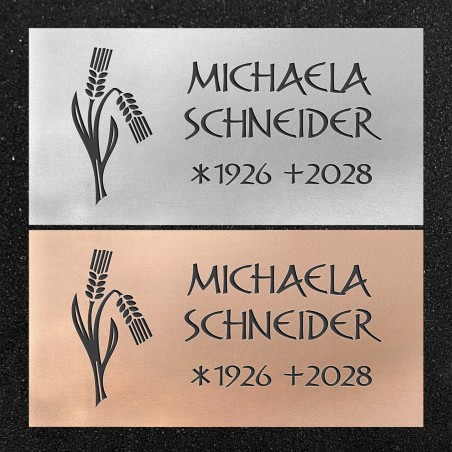 Urnenwand-Tafel horizontal "Zwei Ähren"