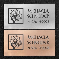 Urnenwand-Tafel horizontal "Blätterbaum"