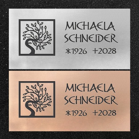 Urnenwand-Tafel horizontal "Blätterbaum"