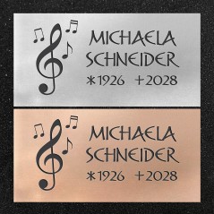 Urnenwand-Tafel horizontal "Notenschlüssel"