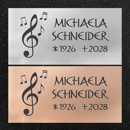 Urnenwand-Tafel horizontal "Notenschlüssel"