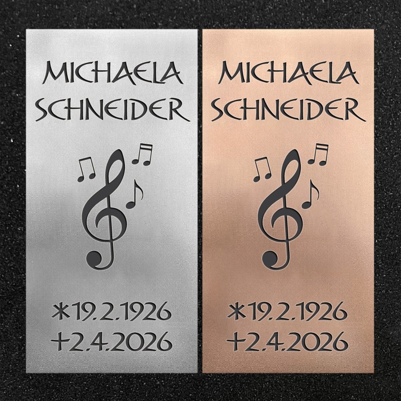 Urnenwand-Tafel vertikal "Notenschlüssel" Urnenwand-Tafel vertikal "Notenschlüssel"