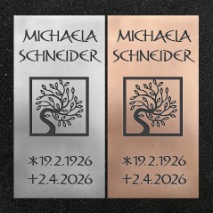 Urnenwand-Tafel vertikal "Blätterbaum"