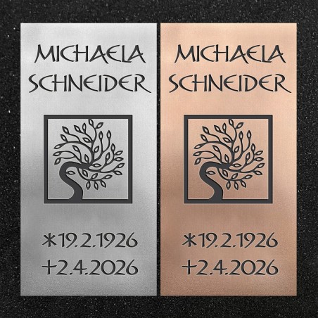 Urnenwand-Tafel vertikal "Blätterbaum"