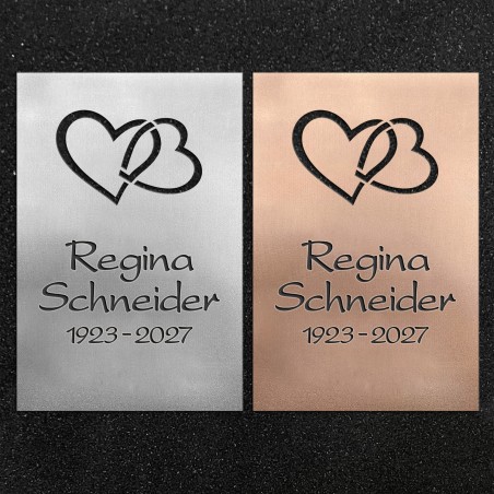 Design-Schrifttafel "Zwei Herzen"