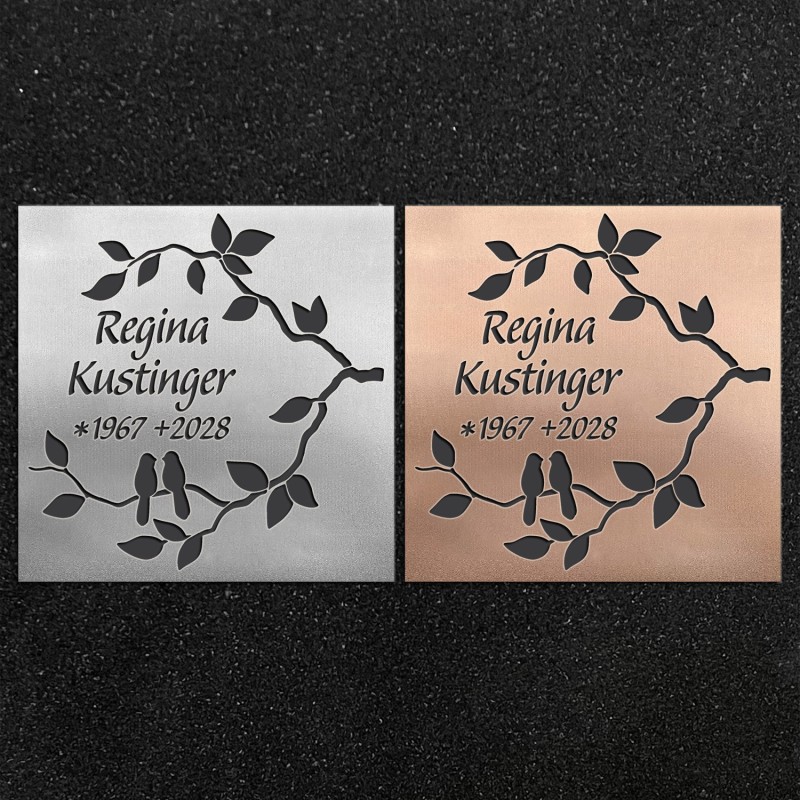 Design-Schrifttafel "Vögel Zweige" Design-Schrifttafel "Vögel Zweige"