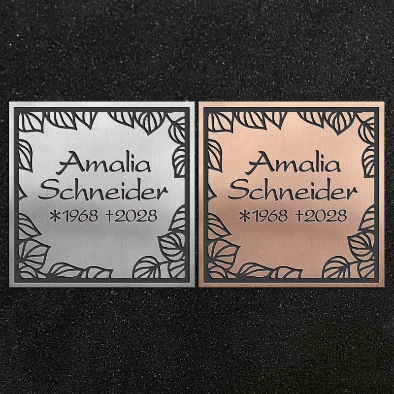 Design-Schrifttafel "Blätterrahmen" Design-Schrifttafel "Blätterrahmen"