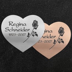 Design-Schrifttafel "Herz mit Rose"