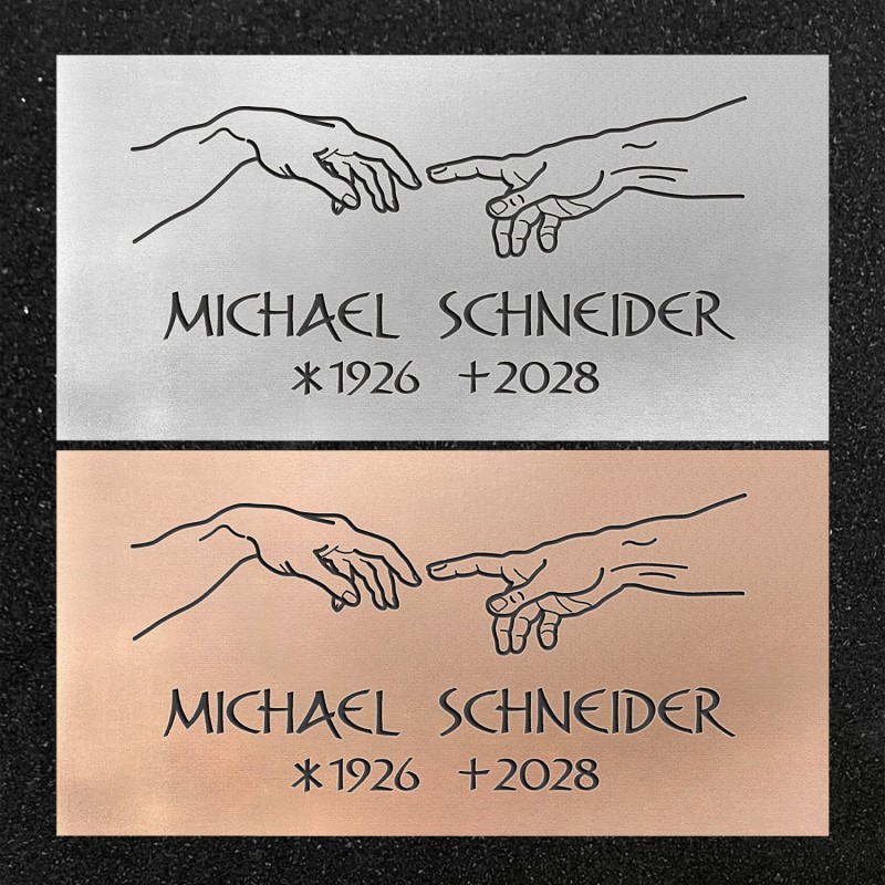 Urnenwand-Tafel horizontal "Erschaffung Adam" Urnenwand-Tafel horizontal "Erschaffung Adam"