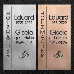 Design-Schrifttafel "Ehepaar Ringe"