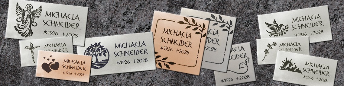 Urnenwand Schrifttafeln horizontal