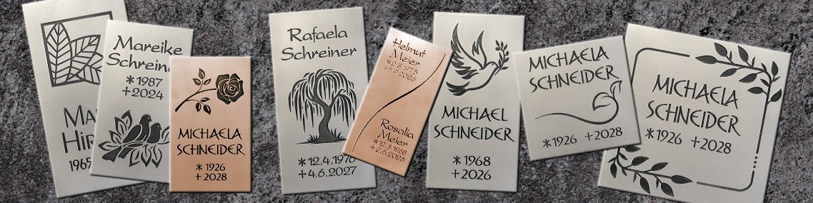 Urnenwand Schrifttafeln vertikal