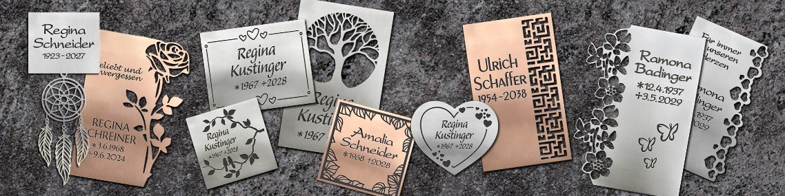 Hochwertige Design-Schrifttafeln